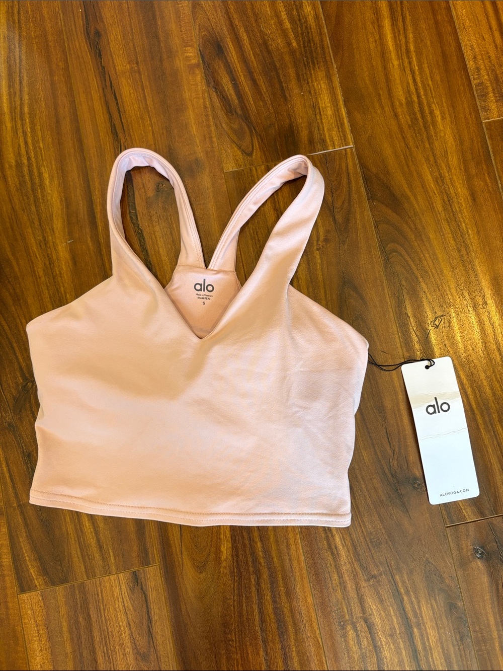 ALO Yoga Light Pink V-Neck Sports Bralette